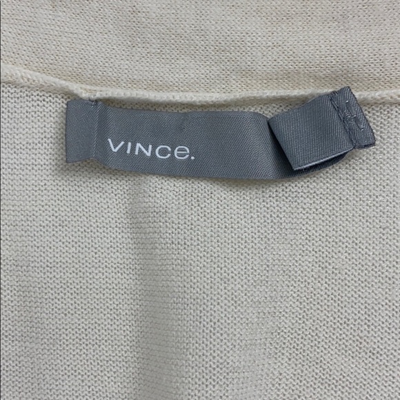 Vince Ivory Open front Cardigan Silk & cashmere minimalist sweater - Picture 5 of 8
